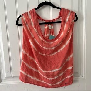 NWT Rip Curl Pink and White Tie Die Beach Dreamer Tank | Size: Large